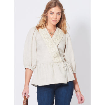 New Look Misses' Wrap Tops N6720 - Paper Pattern, Size A (8-10-12-14-16-18)