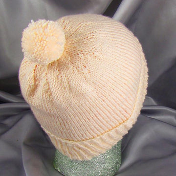 Simple Bobble Beanie Hat Circular