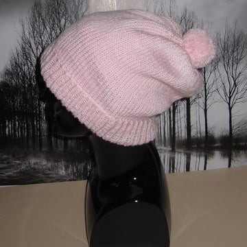 Simple Bobble Slouch Hat