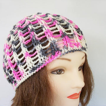 Spiderweb Skullcap Lace Beanie In Fingering Weight