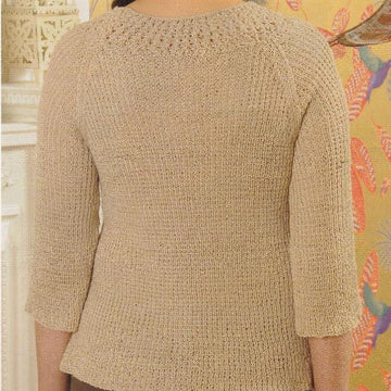 Rib and Lace Neck  Top
