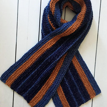 Easy Crochet Scarf Pattern for Men: Easy Strapping Striped Man Scarf