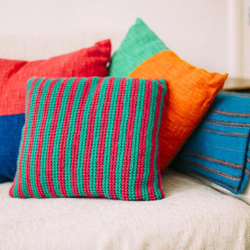 Geometric Tunisian Cushion