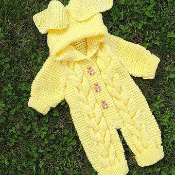 Knit Cable Baby Romper