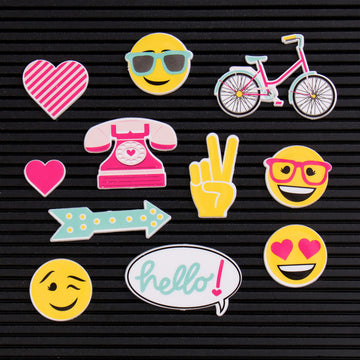 American Crafts DCWV Letterboard Icons 14/Pkg - Happy