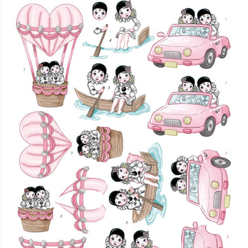 Find It Trading Yvonne Creations Punchout Sheet - Car Trip, Pretty Pierrot 2