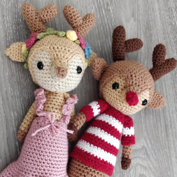 Renata and Rudolph Reindeer Doll Crochet Amigurumi Christmas