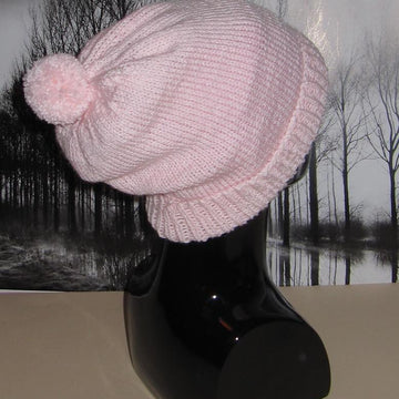 Simple Bobble Slouch Hat