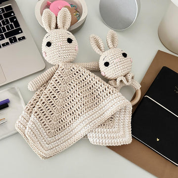 Bunny Baby Lovey Blanket & Rattle Crochet Pattern PDF – Cute Stuffed Toy Tutorial