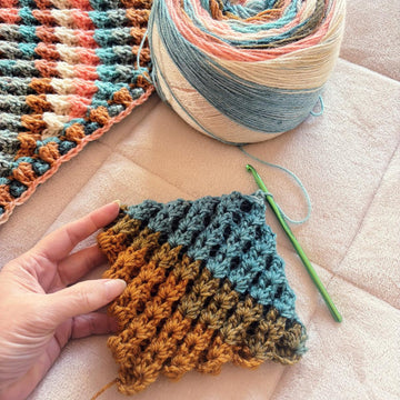 C2C Waffled Shell Stitch Blanket