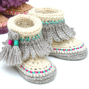 Baby Moccasin Tassel Fringe Booties