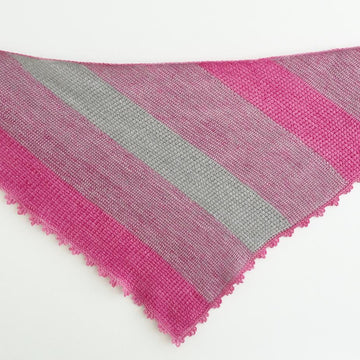 Pink and Grey Striped Shawl