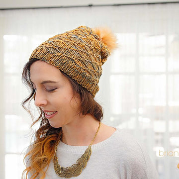 Quilted Lattice Knit Hat