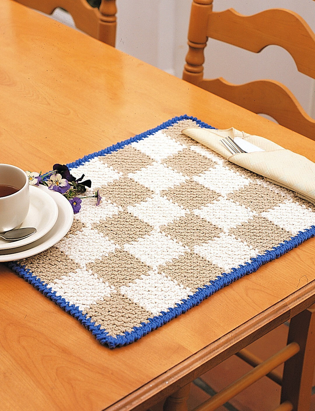 Placemats & Napkin Rings in Bernat Handicrafter Cotton Solids