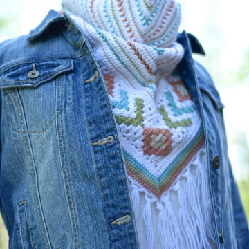 "Boho Chic" Mosaic Triangular Scarf
