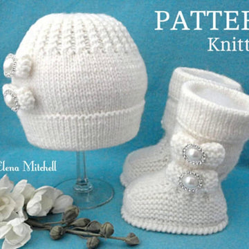 Knitting PATTERN Baby Shoes Baby Hat Baby Set 0 - 18 months