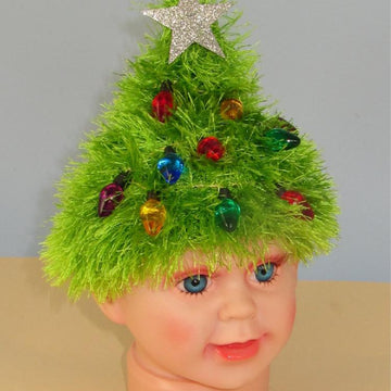 Childrens Easy Christmas Tree Beanie Hat