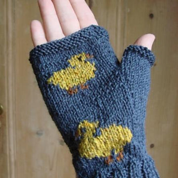 Duckling/Duck fingerless mitts/gloves