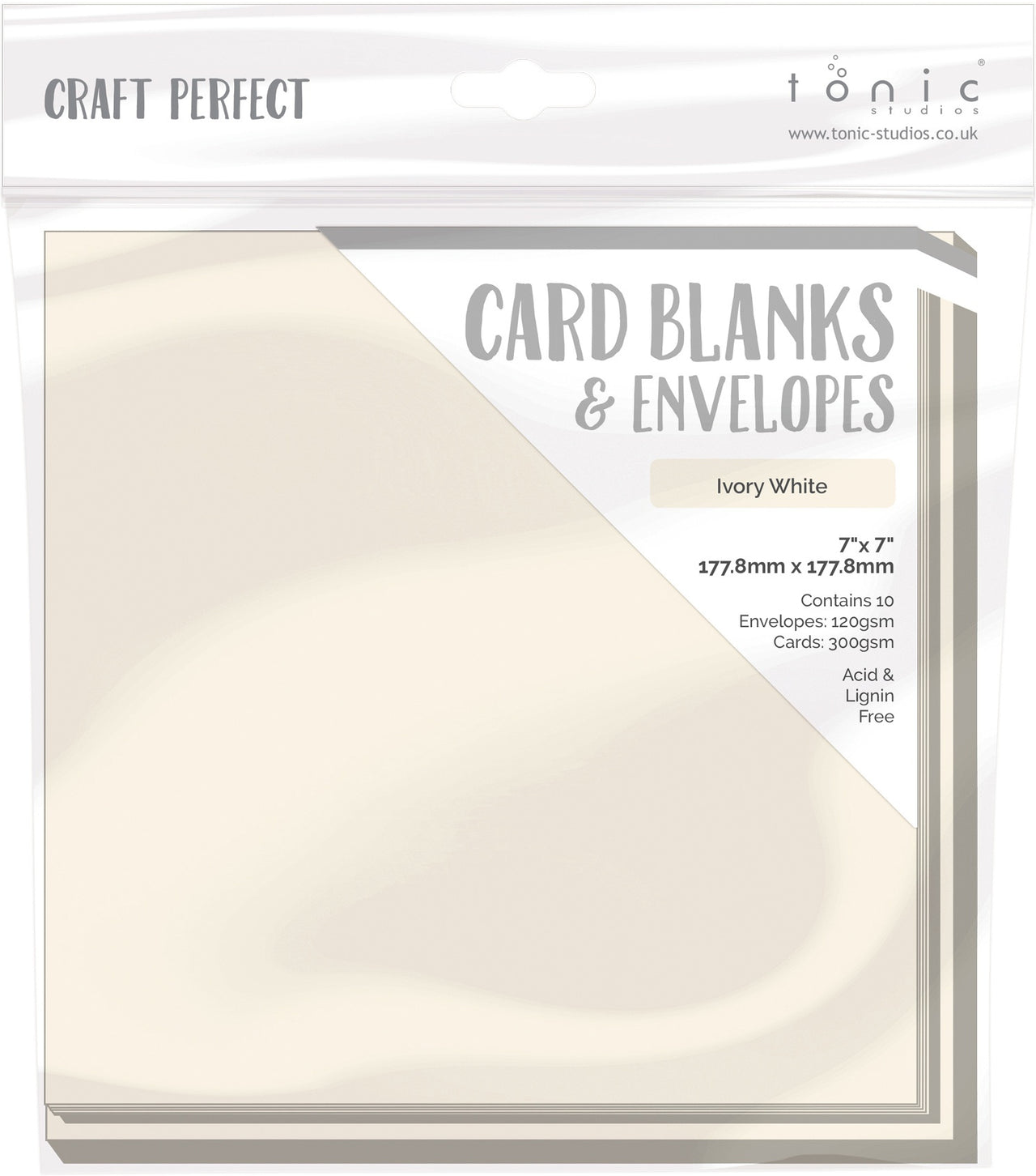 Tonic Studios Craft Perfect Card Blanks 7"X7" - Ivory White