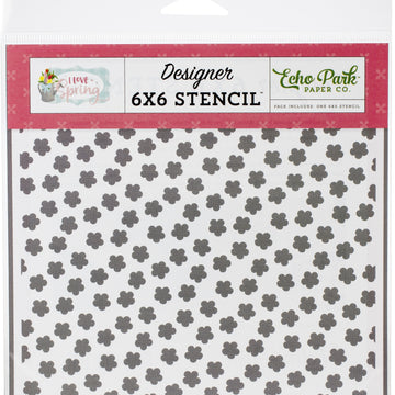Echo Park Paper Echo Park Stencil 6"X6" - Field Of Flowers, I Love Spring