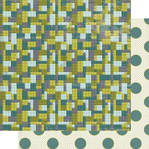 Authentique Paper Youngster Double-Sided Cardstock 12"X12" - #2 Lego Pieces