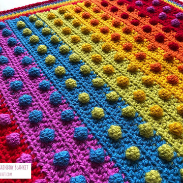 Modern Bobble Rainbow Blanket