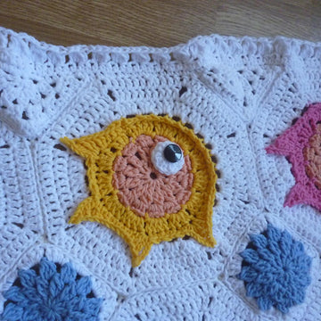 Fish puzzle baby blanket