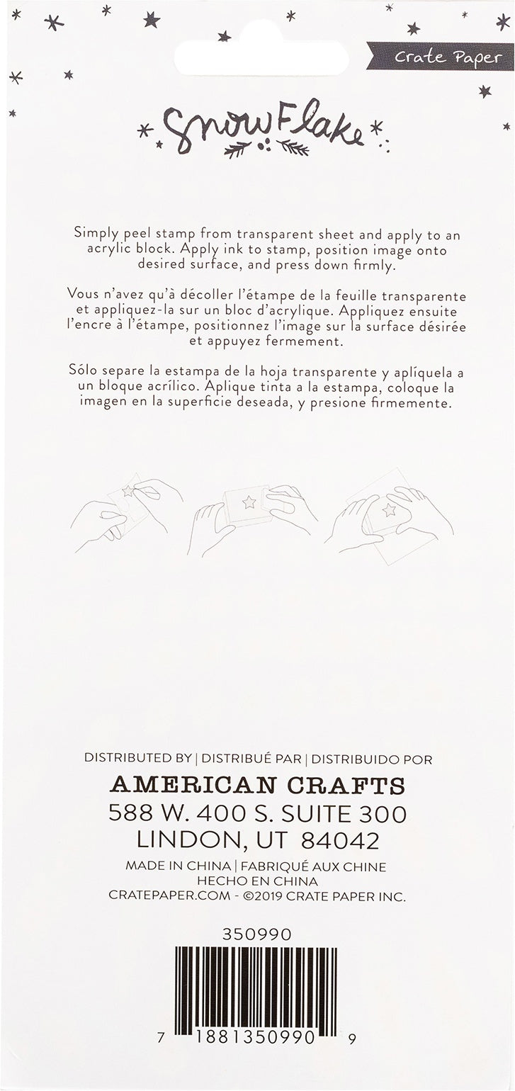 American Crafts Snowflake Acrylic Clear Stamps 31/Pkg - 605155