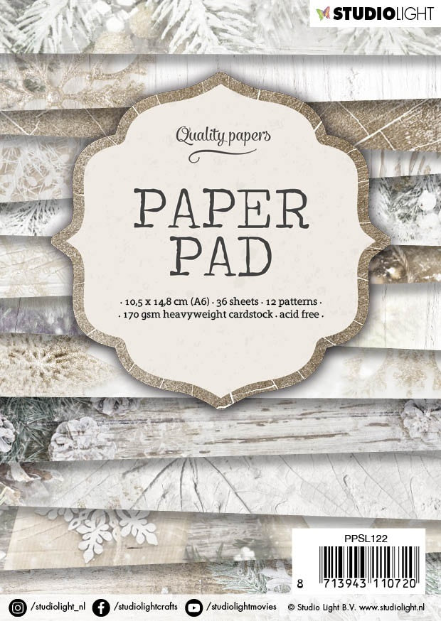 Studio Light 170gsm Paper Pad A6 36/Pkg - NR. 122, 12 Designs/3 Each