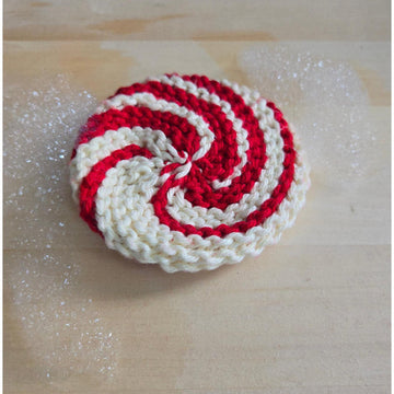 Candy Cane Swirl Pot Scrubbie