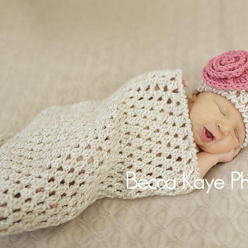 Newborn Bunting and Hat (with optional Flower)