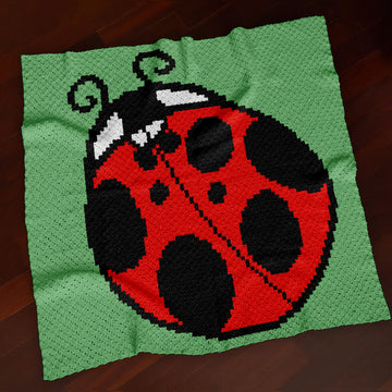 C2C Ladybug Blanket Insect Graphghan Baby Bed Throw CROCHET PATTERN Home Decor Afghan