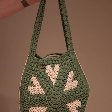 Heart Mosaic Crochet Bag