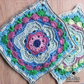 Bold Buttercup Flower Crochet Square