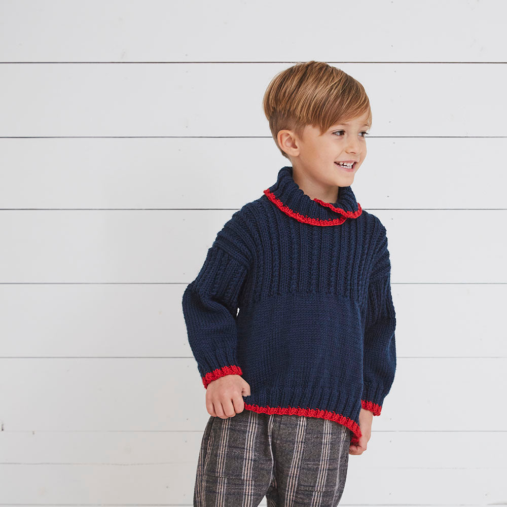 George Jumper - Knitting Pattern for Kids in Debbie Bliss Cashmerino Aran - Downloadable PDF