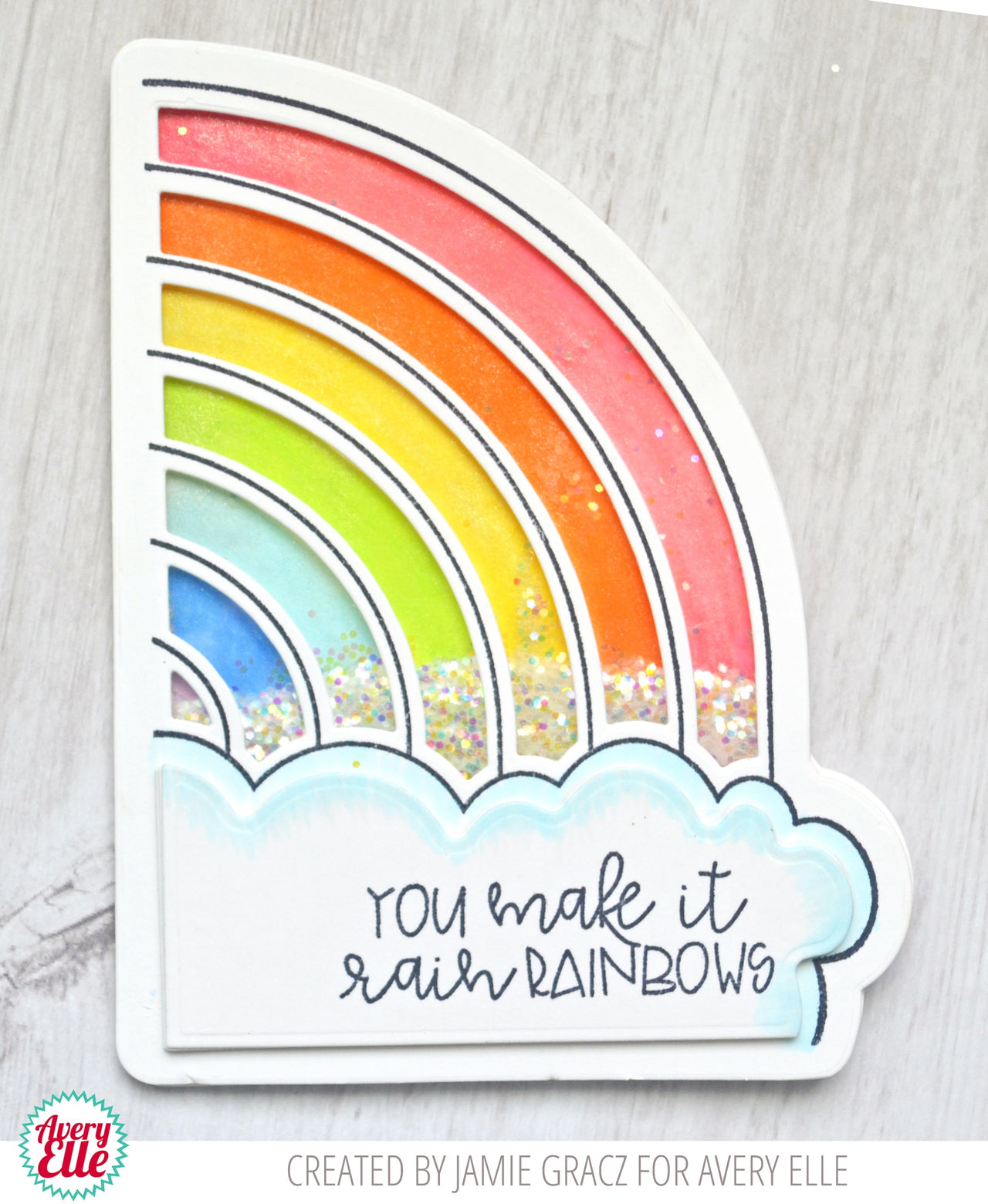 Avery Elle Clear Stamp Set 4"X6" - Rainbows