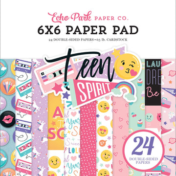 Echo Park Paper Echo Park Double-Sided Paper Pad 6"X6" 24/Pkg - Teen Spirit Girl, 12 Designs/2 Each