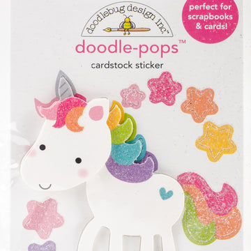 Doodlebug Doodle-Pops 3D Stickers - Fairy Tales Unicorn
