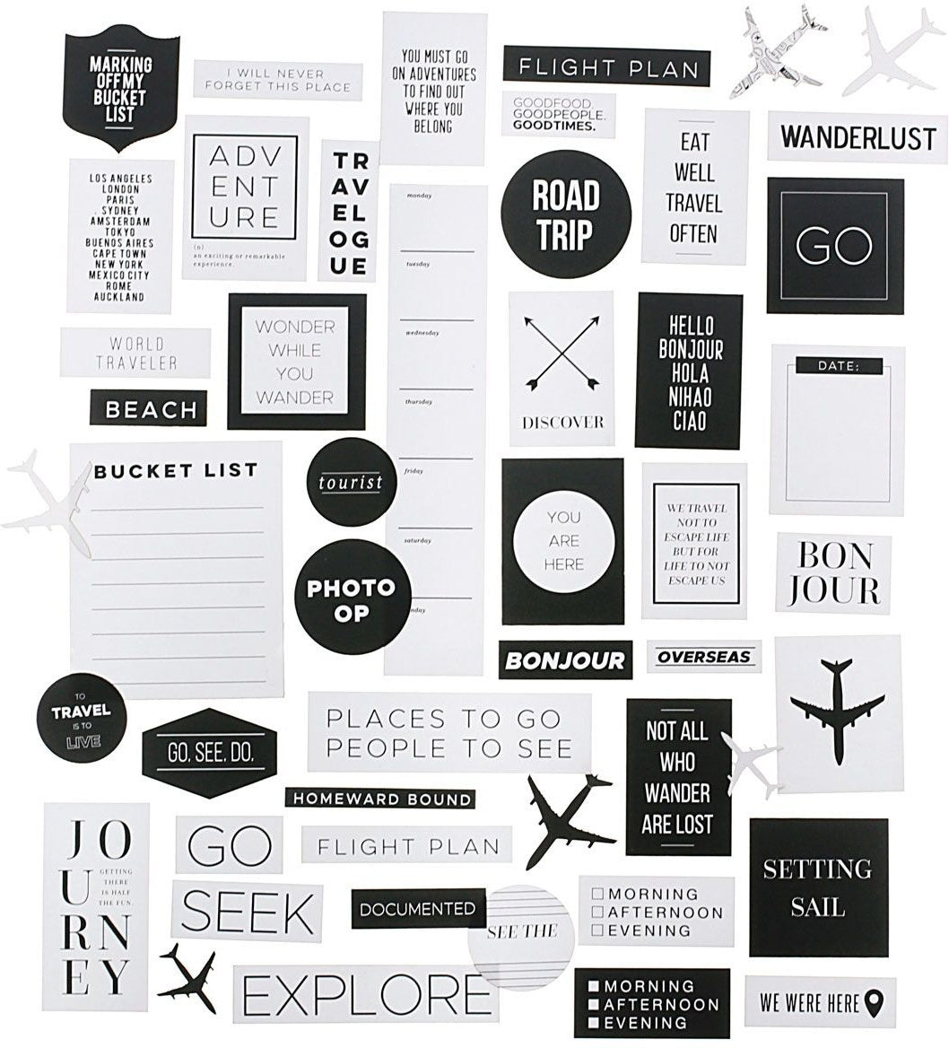Teresa Collins Die-Cut Ephemera - Jetsetter, 51/Pkg