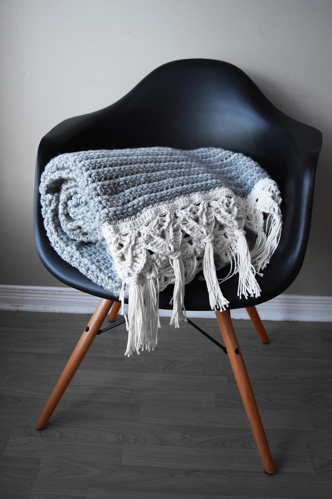 Crochet Macramé Edged Blanket