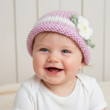 Easy Baby Girl Flower Beanie