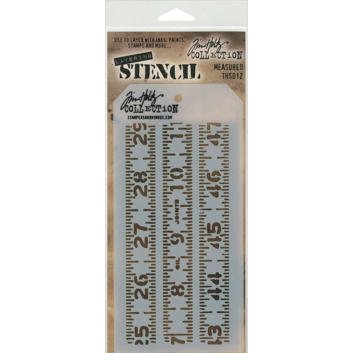 Stampers Anonymous Tim Holtz Layered Stencil 4.125"X8.5" - Measured