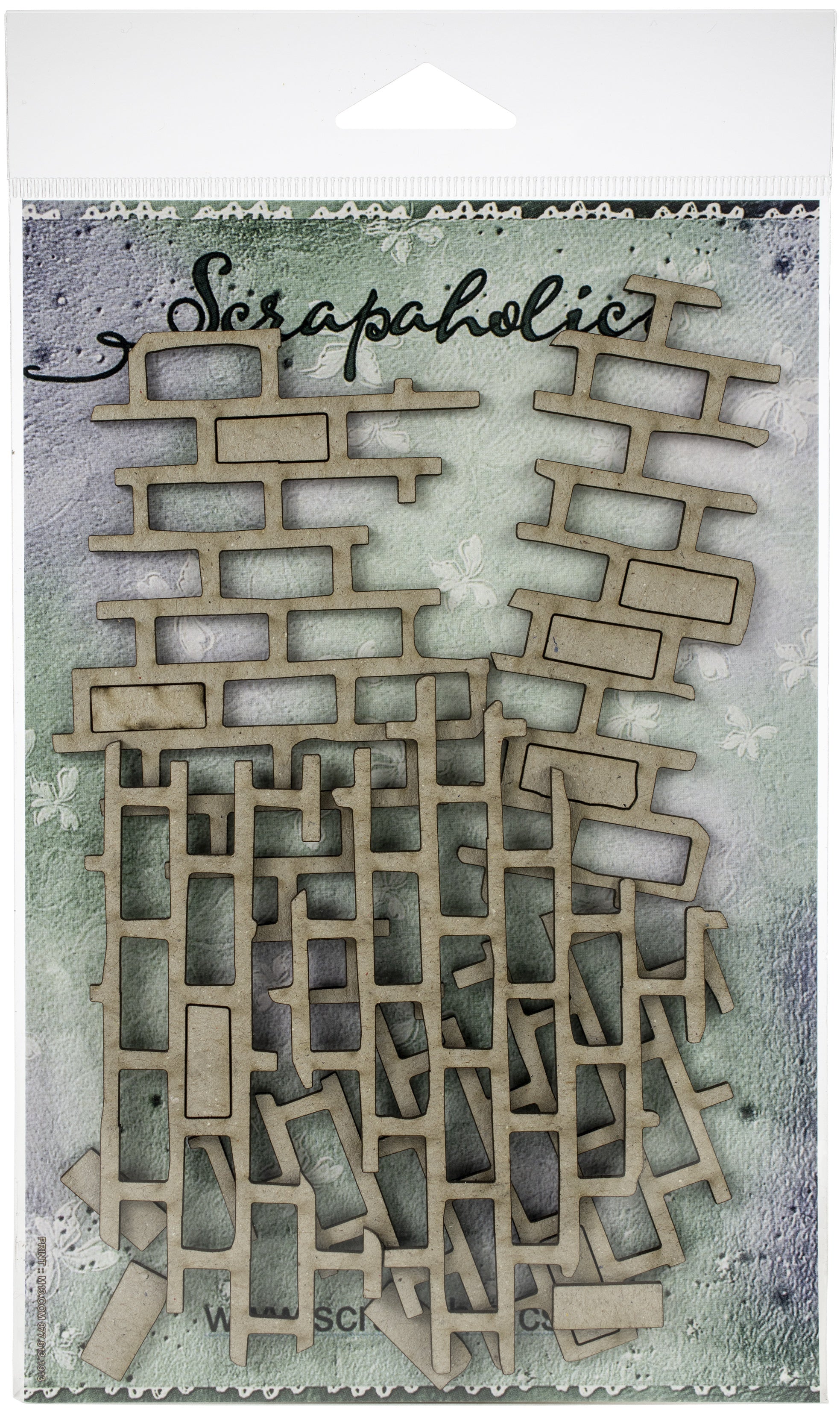 Scrapaholics Laser Cut Chipboard 1.8mm Thick - Brick Pieces, 5/Pkg, 1.5"-4.25"