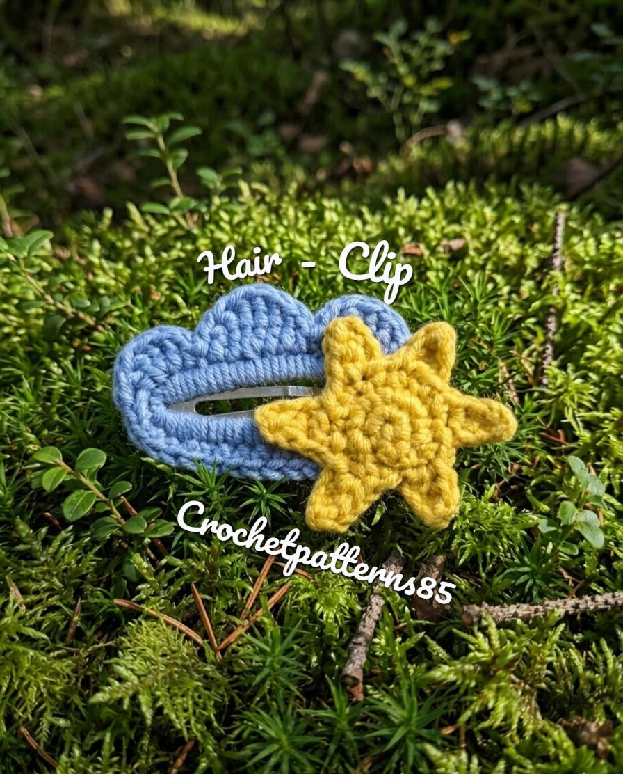 Cloud and sun hair clip english-us