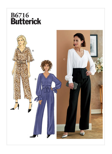 Butterick Misses' Jumpsuit & Sash B6716 - Sewing Pattern