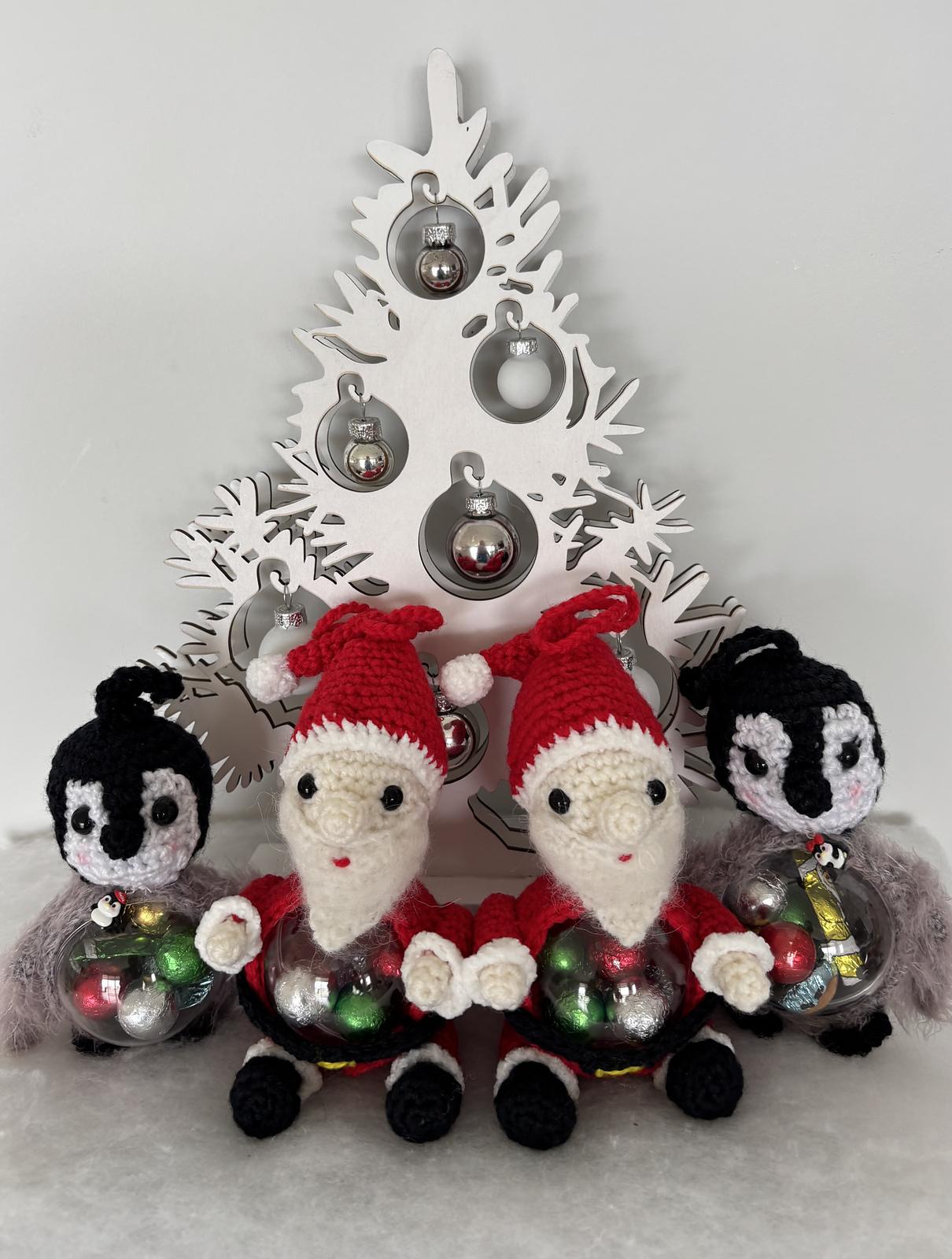 Penguin & Santa Baubles for Christmas