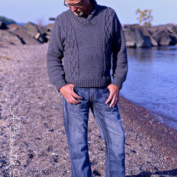Midwestern Warmth Men's Cabled Sweater