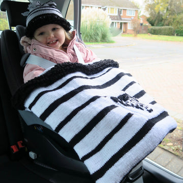 Zebra Car Seat/Pushchair Blanket, Hat & Toy