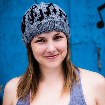 Music Notes Knit Hat (with optional Guitar)