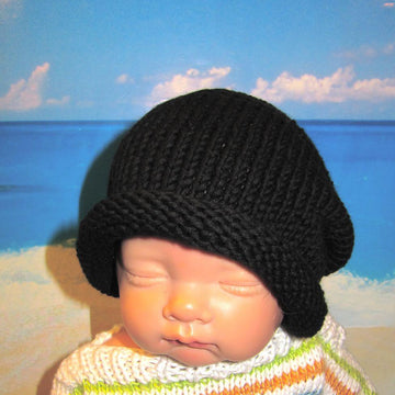 Baby Black Roll Brim Slouch